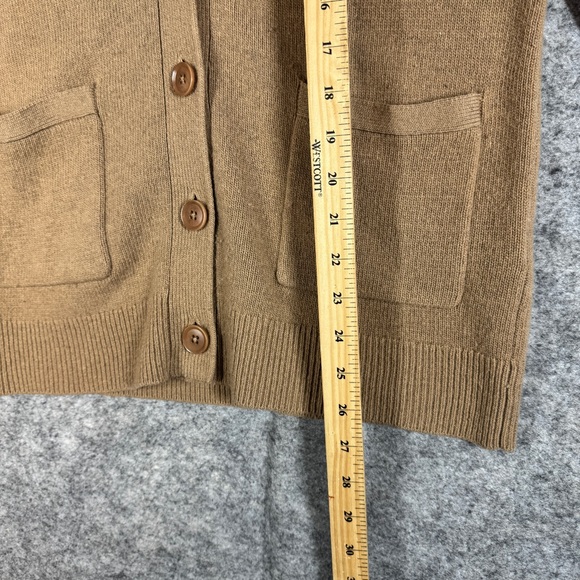 Banana Republic Camel Wool Cashmere Cardigan Size M Button Front Minimalist - Picture 7 of 15